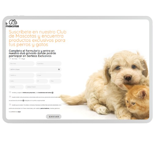 This platform offers exclusive products for dogs and cats through a private club, where users can participate in raffles and receive commercial offers related to the care of their pets.